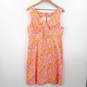 Lilly Pulitzer Vintage White Label Orange Blossom Alligator Shift Dress
